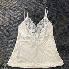 Vintage Ashley Taylor White Lace Slip Top Camisole Floral Detail Sheer Medium