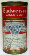BUDWEISER BEER ss Flat Top CAN with PA TAX LID, St. Louis, MISSOURI 2 City 1955