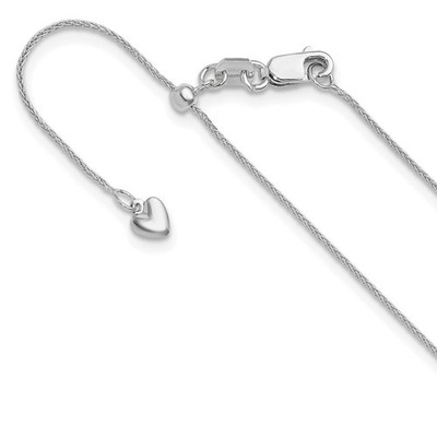 14K Weißgold verstellbare 0,85 mm Weizen Kette Halskette 2,3 g Herren Damen