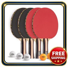 Table Tennis Set with 4 Rackets and 6 Balls USATT Approved