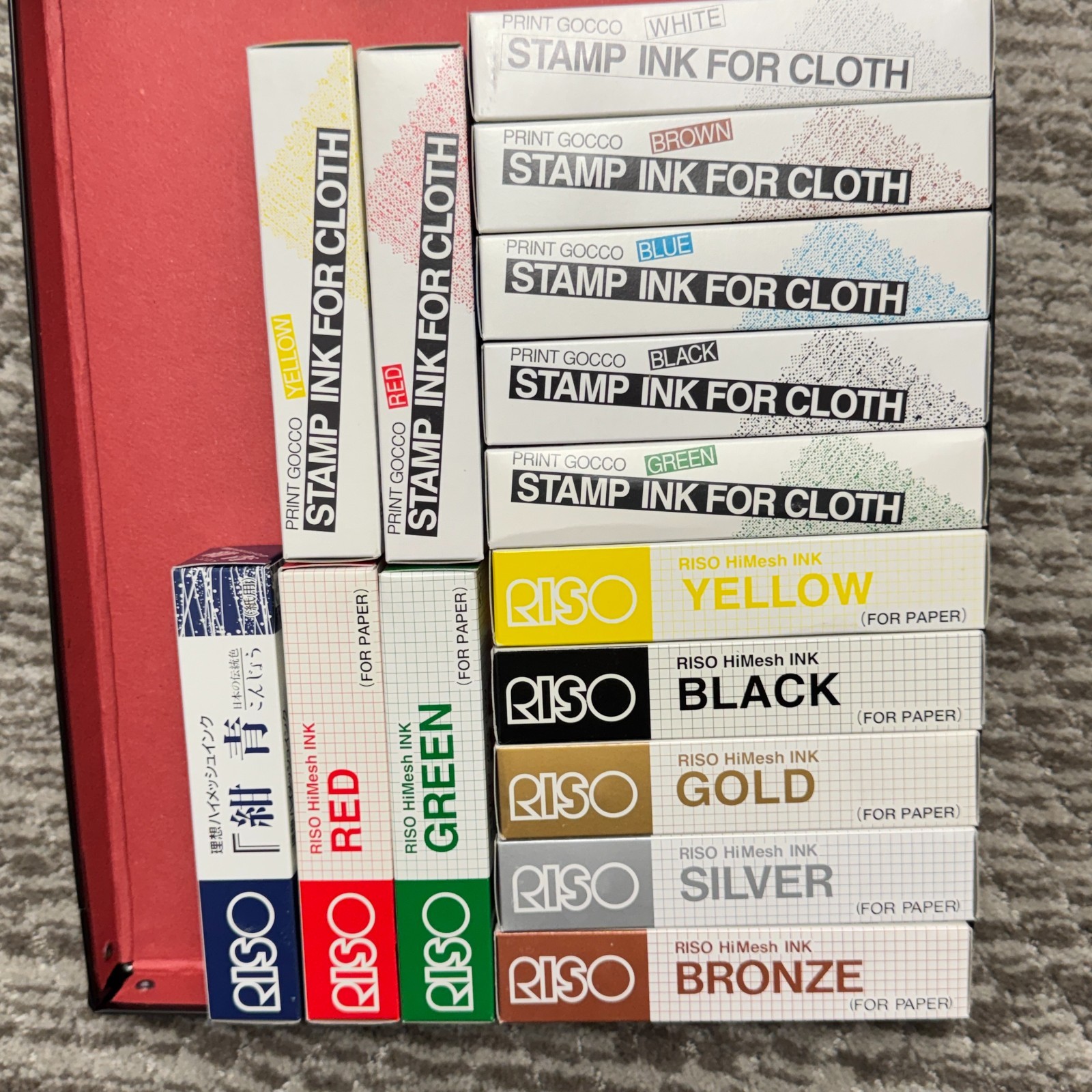 Huge Lot RISO PRINT GOCCO-Ink For Paper & Cloth-20 Bulbs-Embossing Powder-Paper!