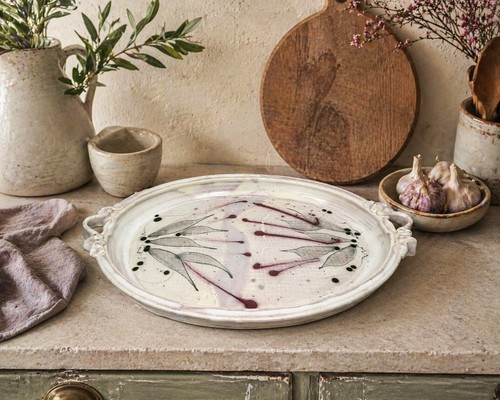 Vintage Studio Pottery Tray Wabi Sabi Ceramic Platter Handmade Cottagecore