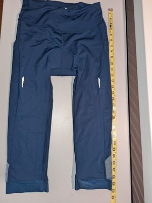 Women's Blue Baleaf 3D Bike Pants ¾ Length W 3 Pockets And Reflectors Large NWT