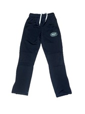 NFL New York Jets Youth Sweatpants Boys Girls Small 8 Black Joggers Zip Leg