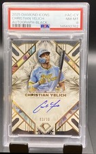 2025 Topps Diamond Icons Christian Yelich #AC-CY Auto Black 3/10 Brewers PSA 8