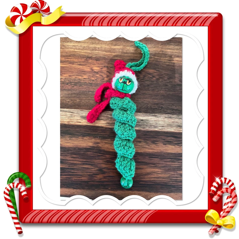 5 Stück Holzperlen Holzköpfe Holzkugeln, handbemalt, 20mm, Grinch - Style - Bild 3 von 3