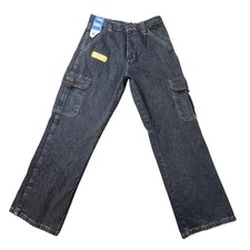 Wrangler Jeans Boys 14 Husky Blue Cargo Pants Relaxed Fit Adjustable Waist NWT