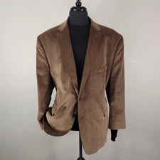 Saddlebred Blazer Mens 54R Brown Corduroy Sport Coat 100% Cotton 2 Button Lined