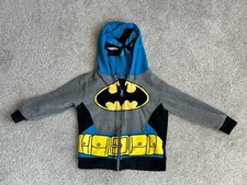 Batman Zipper Hoodie Jacket Boys Size 5 Gray Blue