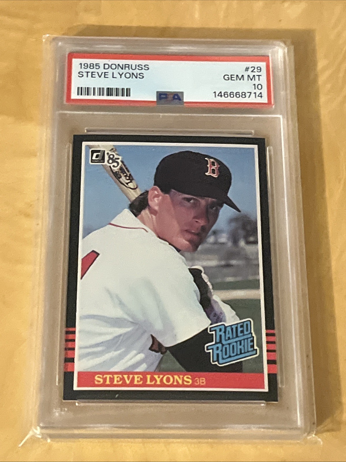 1985 DONRUSS #29 STEVE LYONS RC RATED ROOKIE PSA 10 POP 12!