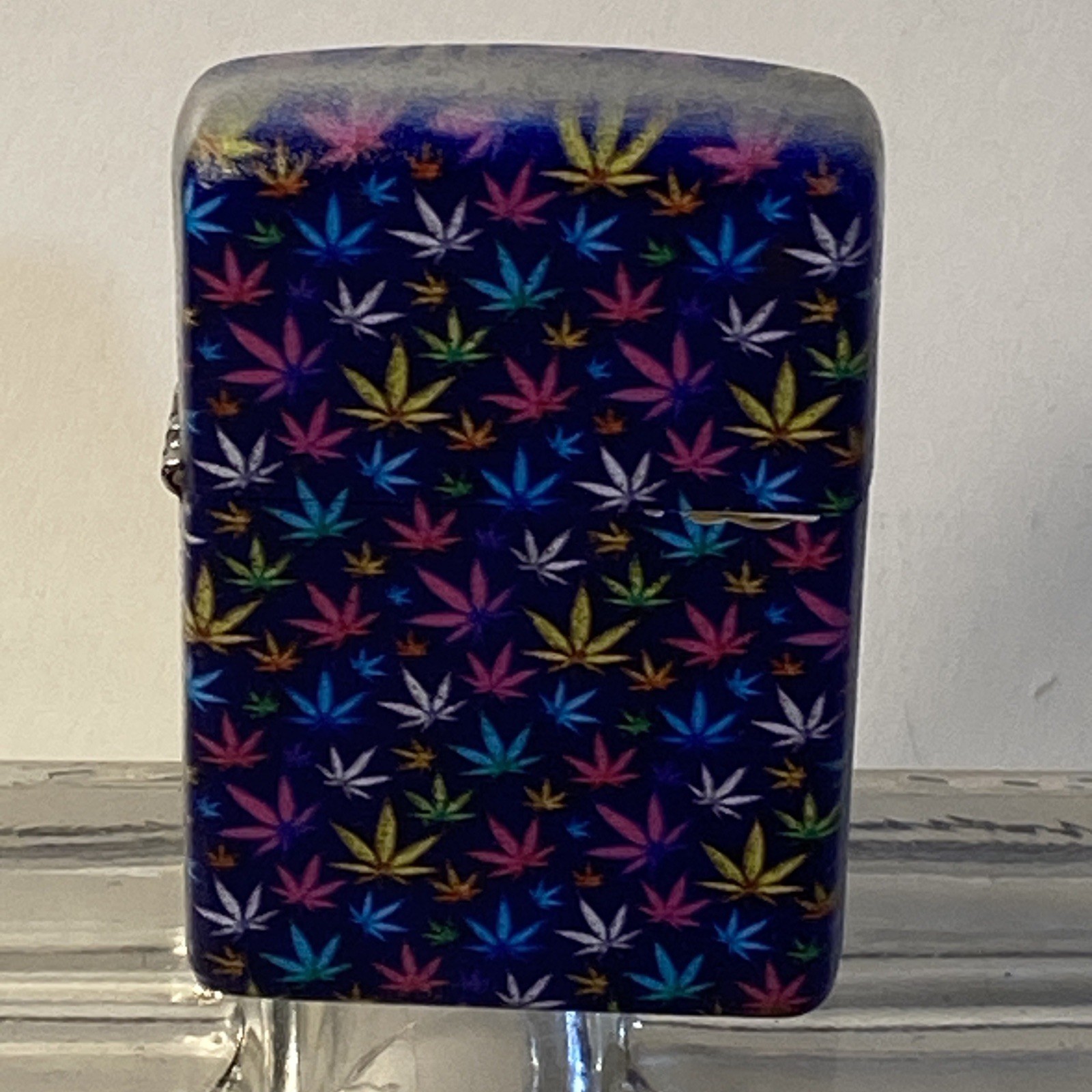 Multi Color Pot Leaves On Purple Background Never Used