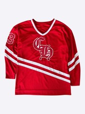 Chrome Hearts Matty Boy Red & White Chomper Patch Mesh Hockey Jersey