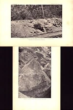 2 prints SOUTHERN RAILWAY CUT, ETNA SHAFT, MIDLOTHIAN, VA Antique print 1899