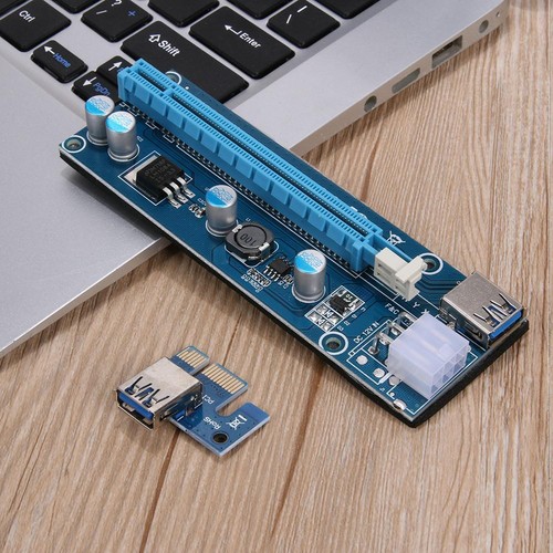 PCI-E 1x to 16x Mining Machine Extender Riser Adapter with 15Pin-6Pin Cable - Afbeelding 2 van 11