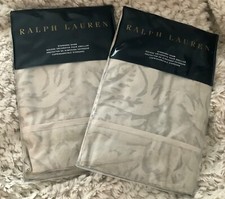 RALPH LAUREN ARCHIVAL COLLECTION FLEUR DU ROI PAIR OF STANDARD SHAMS GRAY/SILVER