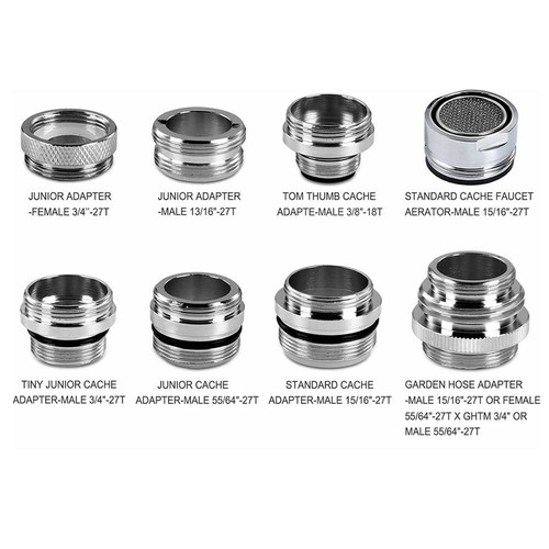 9 Pcs Faucet Adapter Kit Brass Aerator Kitchen Sink Garden Hose Dishwasher C467 - Picture 2 of 6