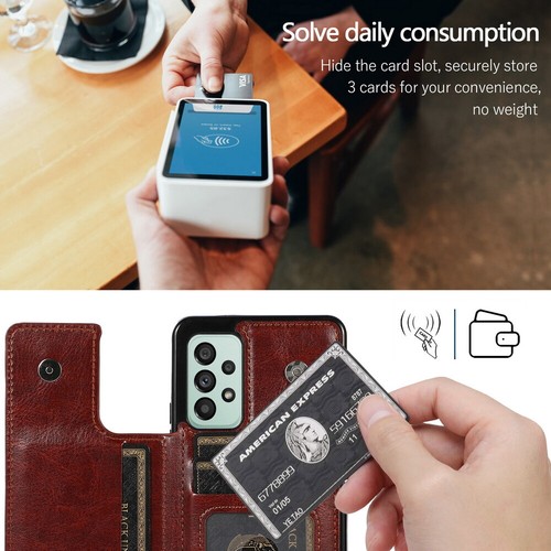 Leather Card Slot Wallet Case Cover Kickstand For Samsung Galaxy A13 A33 A53 A73 - Picture 6 of 81