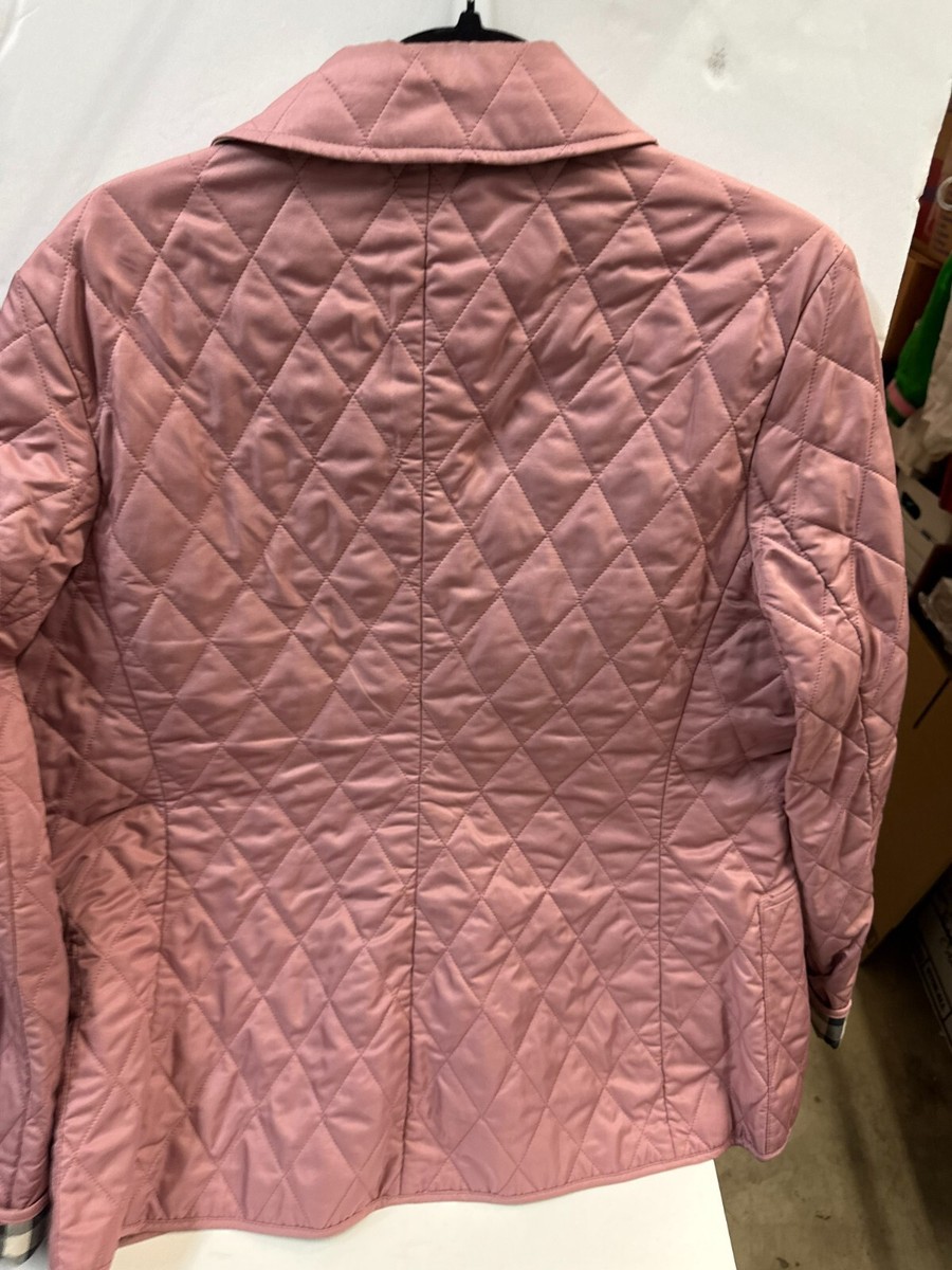 Burberry Brit Women's Pink Quilted Jacket Size Medium Made