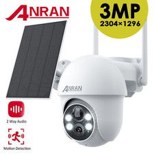 ANRAN 3MP Wireless 360 PTZ Solar Security Camera Outdoor CCTV Two Way Audio IP65