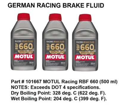 Motul RBF660 Factory Line Fully Synthetic DOT 4 Racing Brake Fluid 500mL 101667