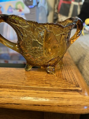 Sweet Pear Vintage Dark Amber Sugar Dish