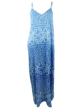 Raviya Women's Tile-Printed Maxi Dress Swim Cover-Up (S, Blue)