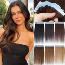 AU CLEARANCE Tape In 80PCS 100 Human Hair Extensions Full Head Wefts Real Remy