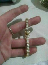 7Ct D/VVS1 Diamond Women's Tennis Bracelet Solid 14k Yellow Gold Finish