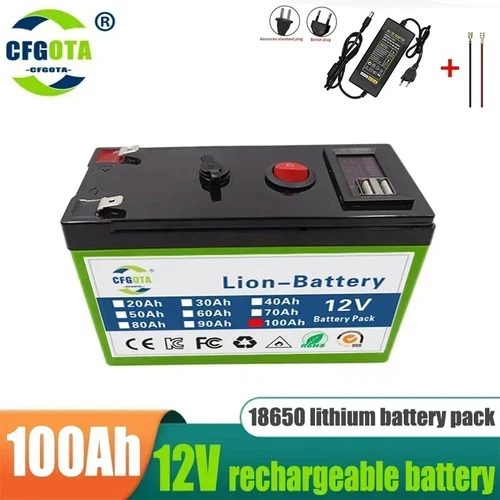 12V 100AH Rechargeable Battery RV BMS Lifepo4 Portable New Solar Energy EV Camp - Picture 2 of 6