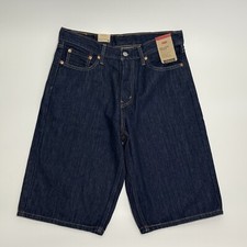 Mens NWT Levi 469 Loose Shorts Dark Wash Denim Shorts Size 29