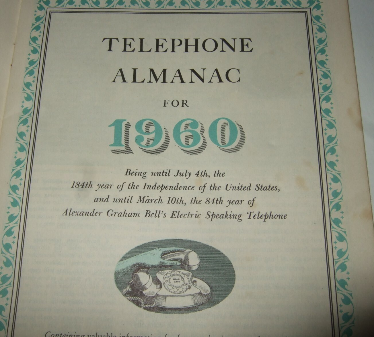 Telephone Almanac The Princess Phone 1960
