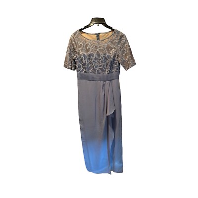 JS Collections Meg Cascade Gown In Shale Size 6 NWT 