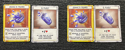 Authentic and New Set of 2 Isaac Four Souls Isaac's Tear & G Fuel! Promo Cards