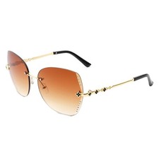 Oversized Rimless Women Sunglasses Luxury Tinted BIG XXL GAFAS Fashion SHADZ