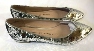 silver sequin flats
