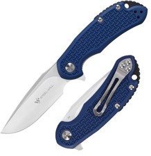 Steel Will Cutjack Liner Folding Knife 3" D2 Tool Steel Blade Blue FRN Handle
