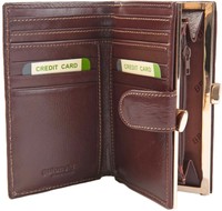 Golunski Branded Women's Leather Clip Top Deep Tan Slim Purse Wallet Sr930 Golunski Branded Women's Leather Clip Top Deep Tan Slim Purse Wallet Sr930