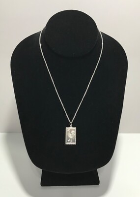 18K Weißgold Fuchsschwanz/Weizen Kette Halskette 15,75 mit Sterling Hahn Anhänger