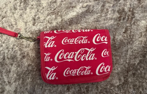 Vintage Coca Cola Bi-fold Nylon Wallets Original Sport Multi Pocket Pink
