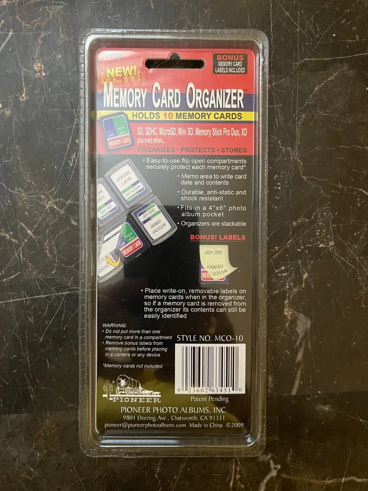 Lote de 2 Álbumes de Fotos Pioneer Organizador de Tarjetas de Memoria 10 Compartimentos Foto 3 de 3
