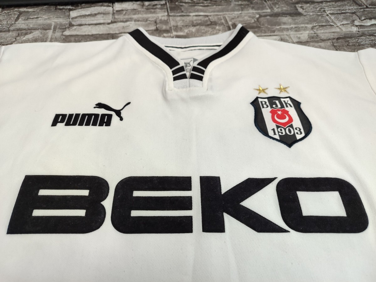 BESIKTAS JK 2000 2001 Match Worn Home Shirt Jersey Turkey Football