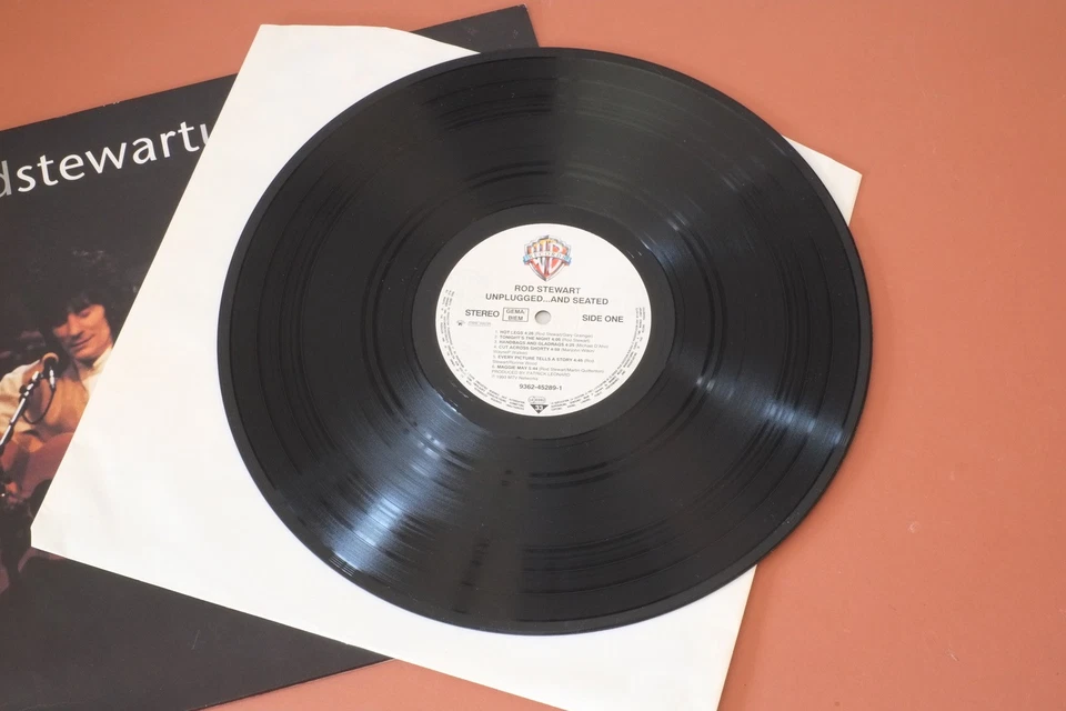 Rod Stewart Unplugged Ronnie Wood Vinyl 1st Press Warner Brothers 1993 EU RARE - Image 3 of 4