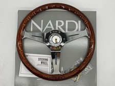 Oem Nardi Classic 360mm Mahogany Wood Steering Wheel With Silver Chrome Finish
