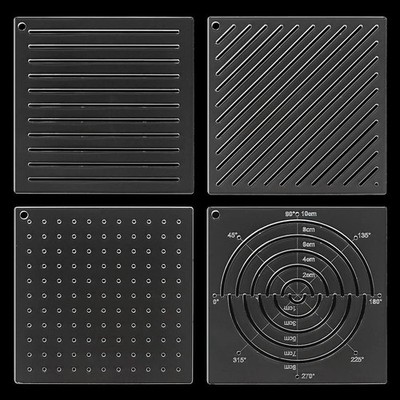 4Pcs Acrylic Sashiko Stencil, Dots, Lines, Arcs, Slashes Acrylic Embro