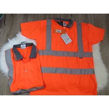 Portwest Men's Medium RT 22 Hi-Vis Polo Shirt lot (2) - One is NWT - WAWA