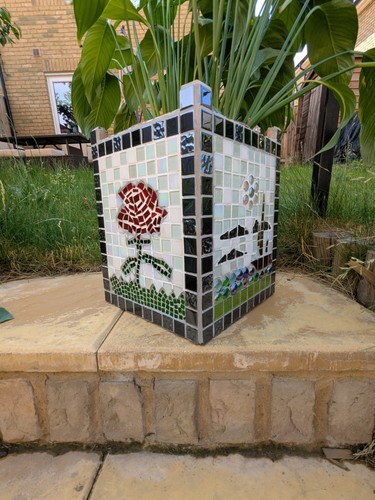 Mosaic Square Planter Mosaic Pot Mosaic Planter - Picture 2 of 21
