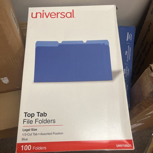 Zoro Select Unv10521 Top Tab File Folder 9-5/8" x 14-3/4", Blue, Pk100