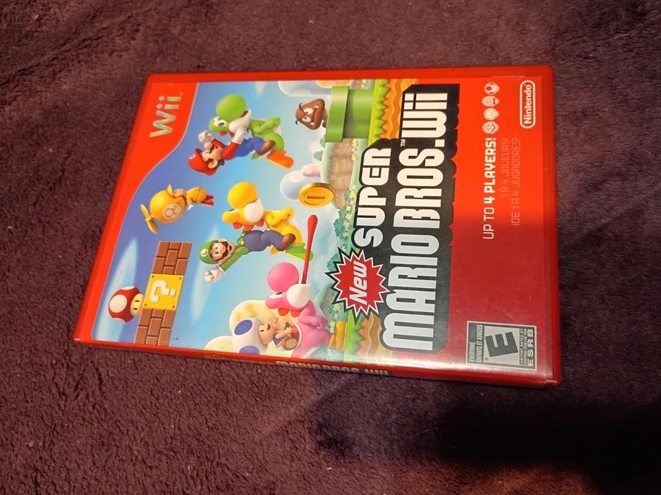 New Super Mario Bros Wii (Nintendo Wii) CIB Complete w/ Manual - Image 3 of 4