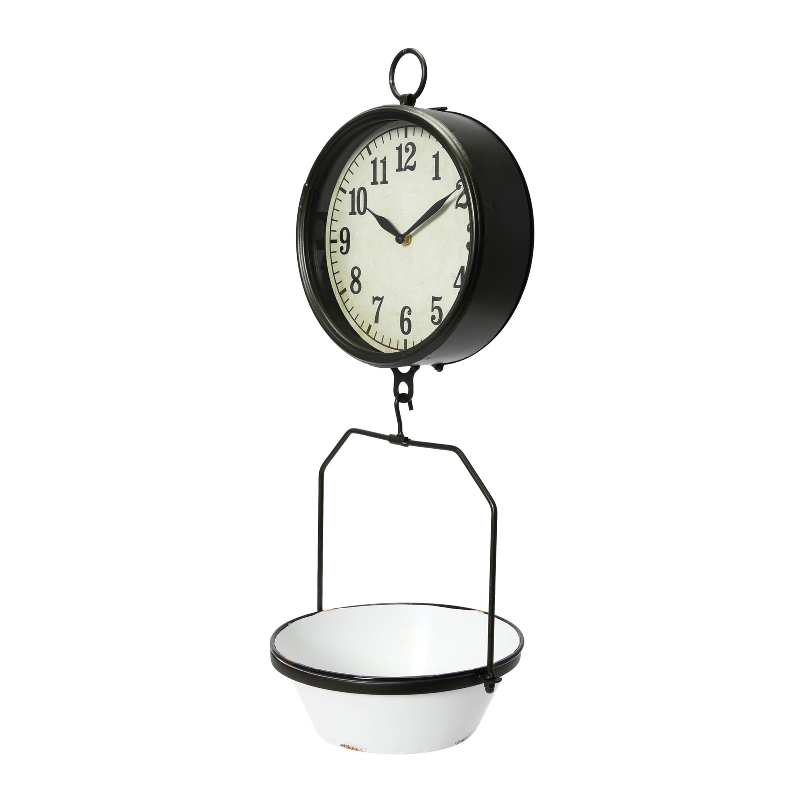 Creative Co-Op White Decorative Reproduction Scale Wall Clock Da8470