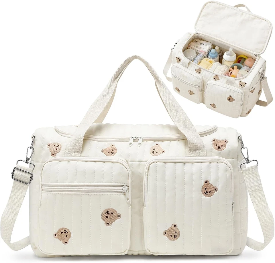 Aucuu Wickeltasche, Babytasche Mama Tasche, Kliniktasche Geburt Stickerei, Groß - Bild 1 von 4